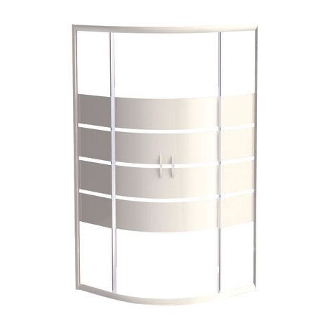 ONDEE ZEN - Porte de douche SHIVA - Coulissante 1/4 Cercle - Finition Blanc - 90x190cm