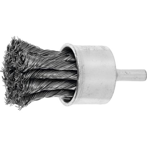 Lessmann Gezopfte Pinselbürste Stahldraht, Bürsten-⌀xBorstenstärke: 28X0,25 mm (1/2)