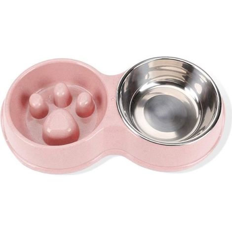 Gamelle pour chien - Distributeur anti-glouton - Plastique - Antidérapante - 32 x 5 cm (1/4)