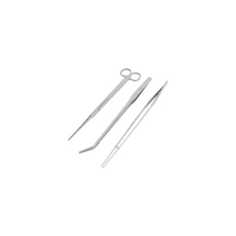Aquarium-Set, Edelstahlpinzette für Aquarium und Aquascaping - Crezuo