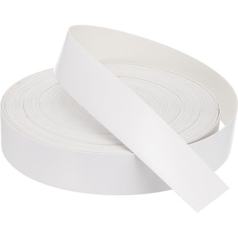 Bande de Chant 30.5 Mètre x 45mm, Bande Bordure Meuble Masquage Préencollé en PVC, Placage Contreplaqué Flexible avec Adhésif Thermofusible pour Bord Meuble Étagère Panneaux, Blanc (1/5)