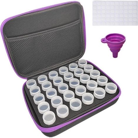 Aufbewahrungsbox für Diamantmalerei mit 30 Fläschchen, Nagelpulver, Kosmetikbox, Perlenaufbewahrungsbox