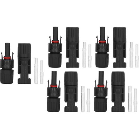 Lot de 5 connecteurs photovoltaïques étanches IP67, isolation PPO, haute capacité de courant et de tension, pour câbles PV 1000 V 45 A (1/5)