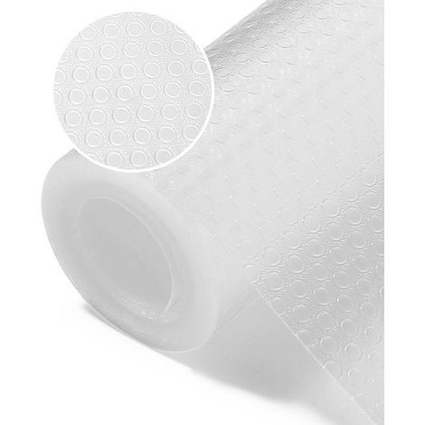 Forro para cajones de 30x300 cm, Diseño puntos transparentes, Forro impermeable armarios cajones cocina, Rollo antideslizante estantes 3 metros (1/2)