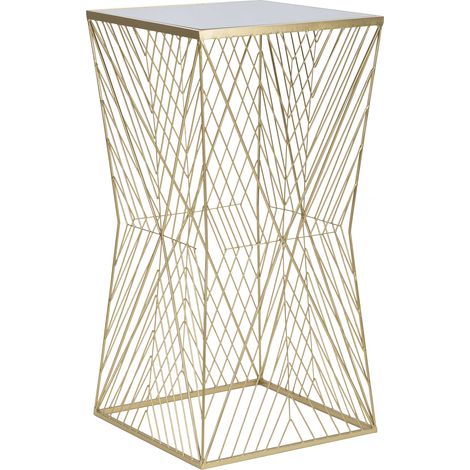 Couchtisch Samia, Geometrische Details, Quadratisch, Transparent, Tischplatte, 50x50x100h cm Transparent