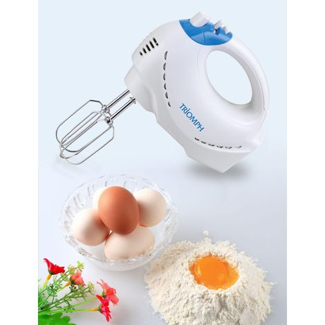 Triomph Sbattitore a Mano 200-250W, 78 Decibel, Plastica, 6 velocità, Bianco & Blu