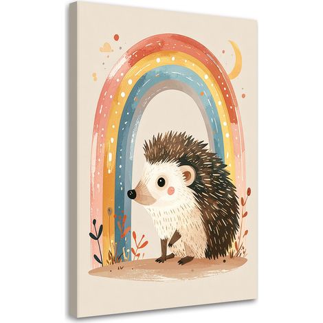 Bild auf Leinwand Igel Regenbogen Waldtiere 70x100 (1/5)