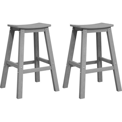 Tabouret de bar 2 pcs Gris clair 52 x 43 x 73,5 cm HDPE