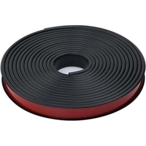 Bande de chant adhésive en mélamine blanche 2M en forme de U (25 mm), sans repassage, pour comptoir, en chêne, placage bois TPE souple, noir (1/4)