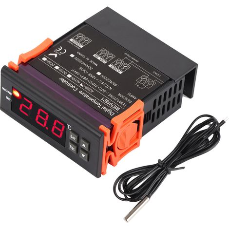 Thermostat numérique WK7016C1 Contrôleur de température AC 110-220V avec sonde NTC pour réfrigération et chauffage (1/5)