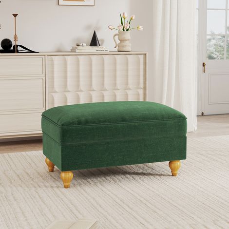 Tabouret Windsor en chenille vert (1/5)