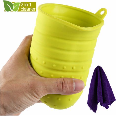 Hengda Paw Cleaner Dirty & Dirty Pet Brush Cup élimine la boue des chiens Microfibre Vert - Vert (1/5)