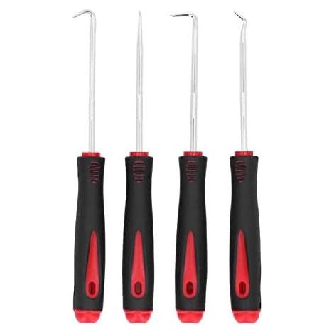 Pick and Hook Set, 4pcs Precision Oil Seal/O-Ring Seal Joint Pick, Mini Extracteur de crochets précision, Set pour fourche avant VTT, Le - (1/5)