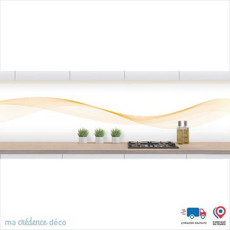 Crédence : Courbes 3 - Couleur Jaune Colza - Alu composite - 120 - 60 (1/3)