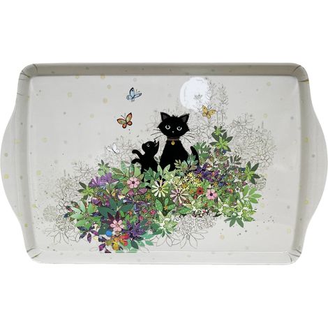 Plateau en mélamine chats et papillons 38 cm (1/2)