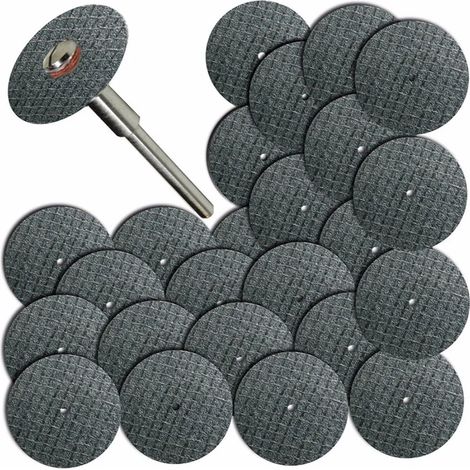 100 lames de scie + 1 pince de fixation, disque à tronçonner renforcé en fibre de verre avec 1 mandrin de 3,2 mm (1/8") compatible avec les outils Dremel (1/5)