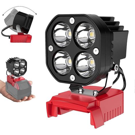 Lampe de travail LED pour batterie Milwaukee M18 18V, lampe torche 40W 6000LM (1/4)