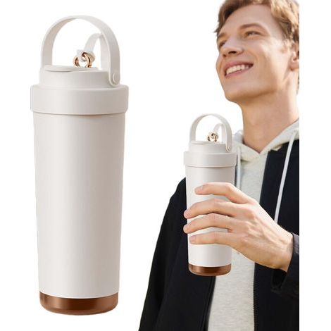 Becher mit Strohhalm, 500-ml-Flasche, keramikbeschichteter Edelstahl, auslaufsicherer Deckel, direkte Flüssigkeitszufuhr, ideal für Zuhause, Schule und Fitnessstudio. (1/5)