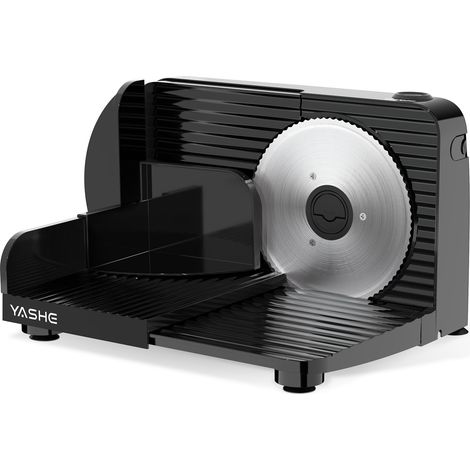 Trancheuse Electrique Pliable, 180W Trancheuse À Jambon Avec Épaisseur Réglable 0–15 Mm, Lame En Acier Inox 17 Cm, Compacte Et Facile À Ranger Pour Viande, Fromage, Pain Et Légumes, Noir (1/5)