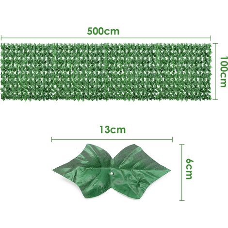 Youyijia Artificial Ivy Privacy Fence Screen 6m x 1m Garden Screening UV Protected Green Leaf Hedge Roll Screen Faux Vine Leaf Decoration for Outdoor Garden Wall (1/4)