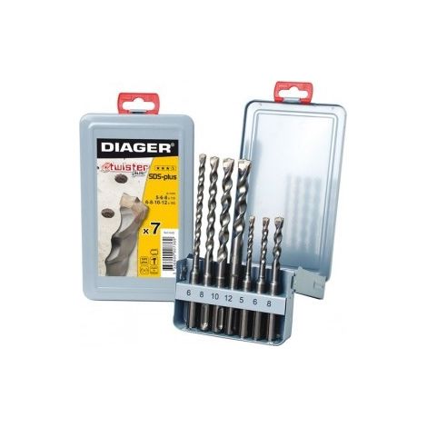 Set di 7 punte DIAGER SDS+ per calcestruzzo - 105D