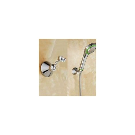 Support mural pour douchette orientable 360° – Alliage de zinc – Finition chromée – Installation facile sur surfaces lisses (1/5)