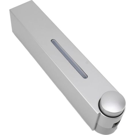 Wall-Mounted Soap Dispenser, Silver Plastic Manual Pressure Liquid Dispenser, Easy Refill Manual Pump for Soap, Shampoo, Lotion, Space Saving in the Bathroom (1/5)
