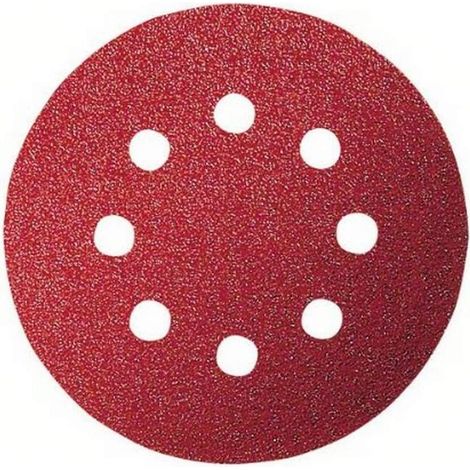 Lot de 5 Feuilles abrasives Diamètre 125 mm 8 trous Grain 240 pour Ponceuses excentriques Bois Métal