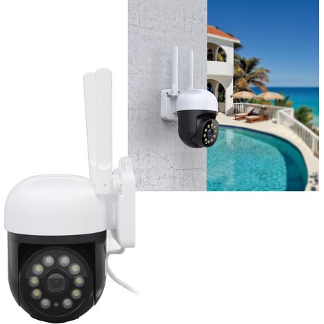 Caméra PTZ 1 mégapixel pour intérieur/extérieur avec WiFi, usage domestique, caméra de vision nocturne haute définition à distance (norme européenne) (1/5)