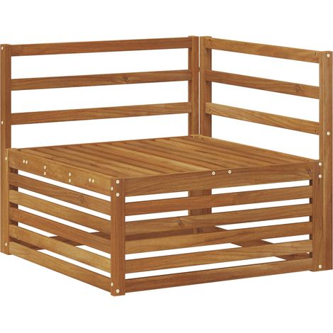 Outdoor Corner sofa Solid Acacia Wood Natural 83 x 83 x 73 cm vidaXL