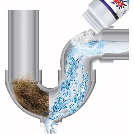 Déboucheur de canalisations, nettoyant pour éviers et canalisations, poudre de débouchage, outil de nettoyage pour canalisations de cuisine et toilettes. (1/5)