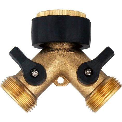 Distributore di rubinetti a Y, rubinetto a Y, raccordi per tubo flessibile a Y da 3/4", distributore di rubinetti, distributore d'acqua, rubinetto esterno, alimentazione idrica a 2 vie (1/5)