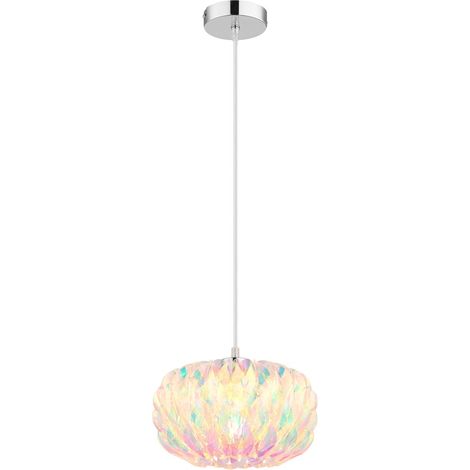 Hängeleuchte Hängelampe Wohnzimmerlampe höhenverstellbar Silber Metall H 120 cm
