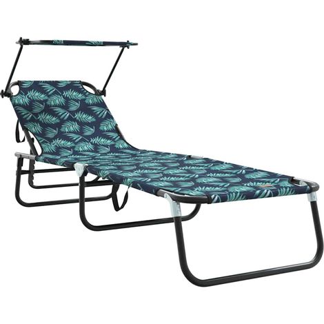 Chaise longue,Bain de soleil,Transat pliante avec coussin Vert 56 x 190 x 81cm tissu CFW92068 (1/5)