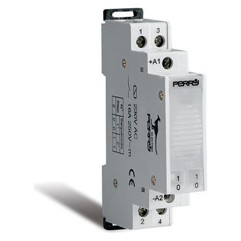 Télérupteur électromécanique 1 DIN 2 contacts 2 séquences 16A 24V CA - PERRY
