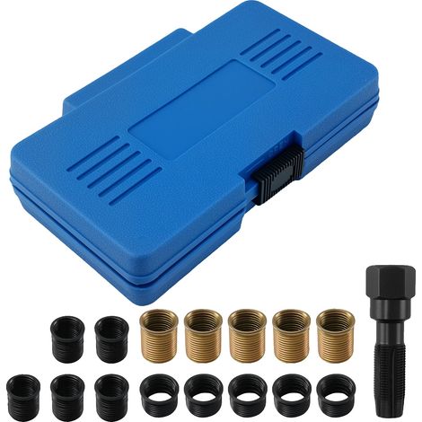 Juego de machos de roscar, tamaño M14x1.25, tamaño M16x1.25, 16 insertos incluidos, acero de alta calidad, filos de corte de precisión (1/5)