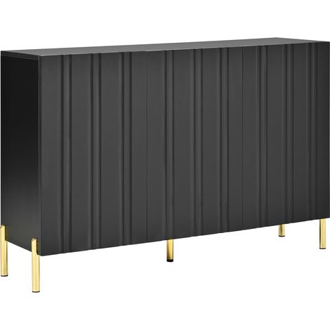 Mueble zapatero aparador 2 en 1 de MDF y aglomerado, 3 puertas, negro (1/5)