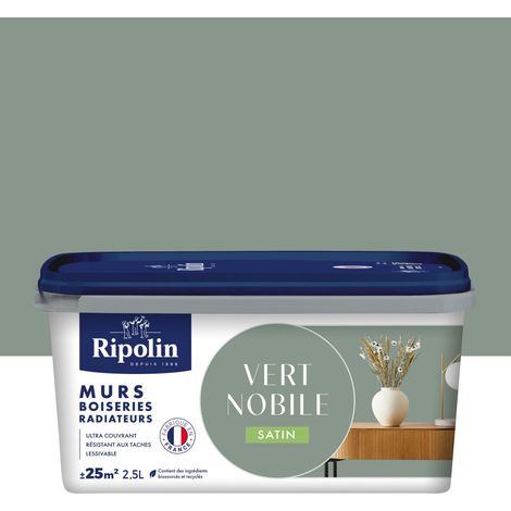RIPOLIN Peinture intérieur mur/boiserie/radiateur satiné, RIPOLIN, vert nobile, 2.5 litres