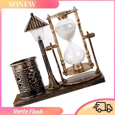 Porte-Stylo - Sablier Lampe Veilleuse - Bureau Chambre Étude - 1 Pièce (1/5)