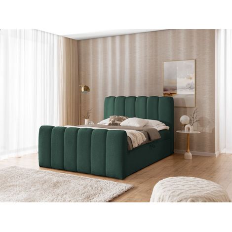 Boxspringbett Schlafzimmerbett DENIS 200x200cm Stoff Catch Me Flaschengrün (1/5)