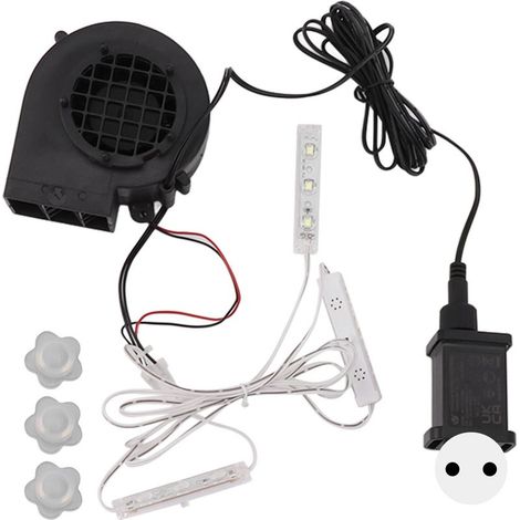 Souffleur d'air pour décorations gonflables de Noël avec 3 ampoules LED blanches pour décorations extérieures de fêtes (prise UE 220-240 V). (1/5)