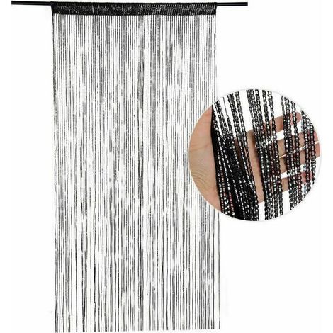 – Rideau de porte en corde 200×100 cm – Anti-mouches – Tissu polyester durable – Décoration intérieure élégante (1/5)