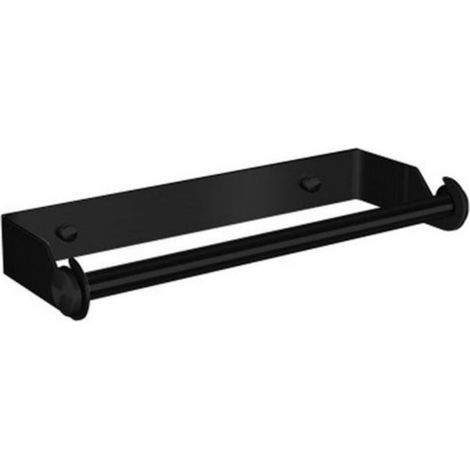 Wandhalter für Toilettenpapierrolle und Frischhaltefolie aus schwarzem Edelstahl, 28 cm, Tragkraft 10 kg