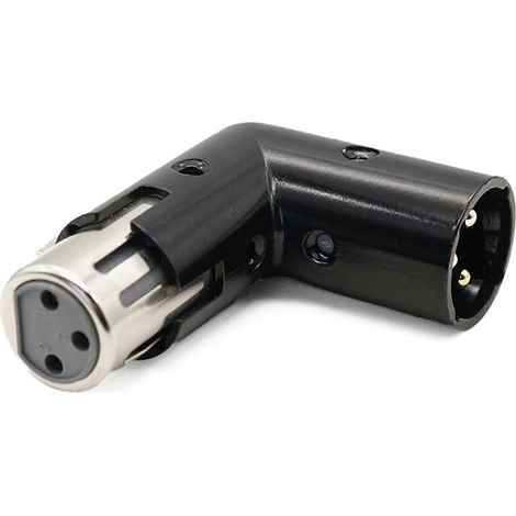 Convertisseur audio coudé mâle vers femelle 3 broches/adaptateur à 90 degrés, résistant à la corrosion, qualité sonore claire, argent. (1/5)