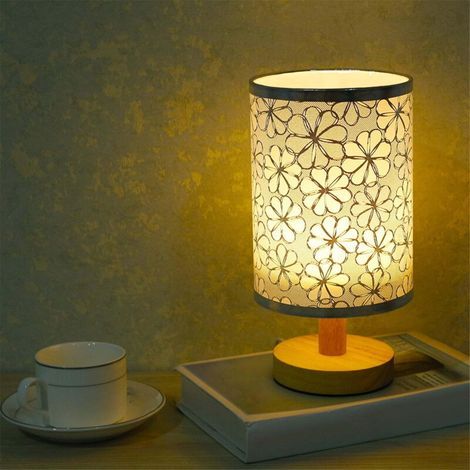 Lampe de table en tissu, veilleuse LED en lin, télécommande, blanc chaud, lampe de chevet, alimentation USB, pour chambre à coucher, salon, décoration (trois couleurs réglables) (1/3)
