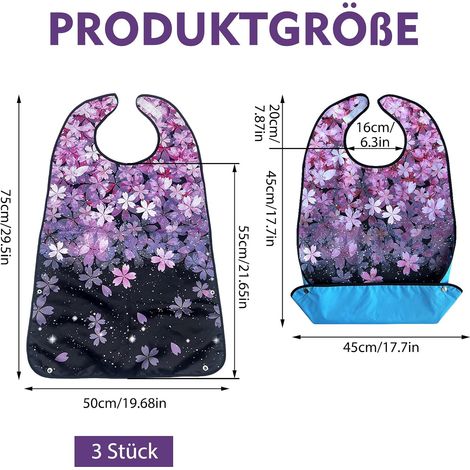 Tablier JeiibrZui pour adultes - 77 x 45 cm - Ensemble 3 pièces imperméable avec récupérateur de miettes - Noir, blanc, bleu, rouge (1/5)