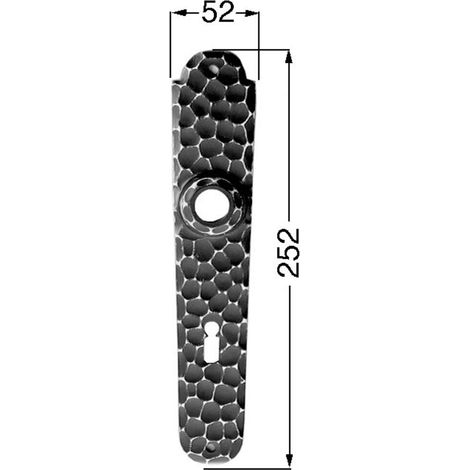 HS ROWE SCHEITTER, Langschild 270H,PZ,E92 sichtbar verschraubt schwarz gehämmert (1/2)