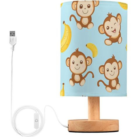 Kcldeci Lampe de chevet style dessin animé singe pour chambre à (1/5)