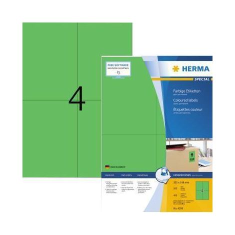 HERMA Etikett SPECIAL 4399 105x148mm grün 400 St./Pack. (1/4)