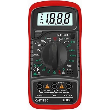 Digitalanzeige-Multimeter, Multifunktions-Wechselspannungs-/Gleichspannungs-/Strom-/Widerstands-/Temperaturmessgerät mit Summer (1/5)